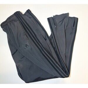 Adidas Men's Gray 3 Stripe Bottom Ankle Zipper Drawstring‎ Track Pants 2XL